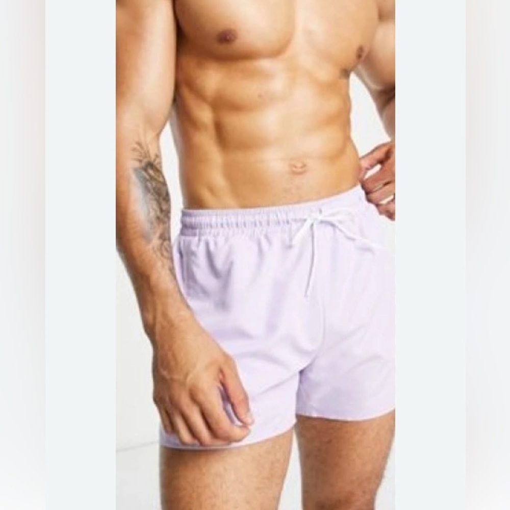TOPMAN | Drawstring Pink Swimtrunks - Picture 11 of 11